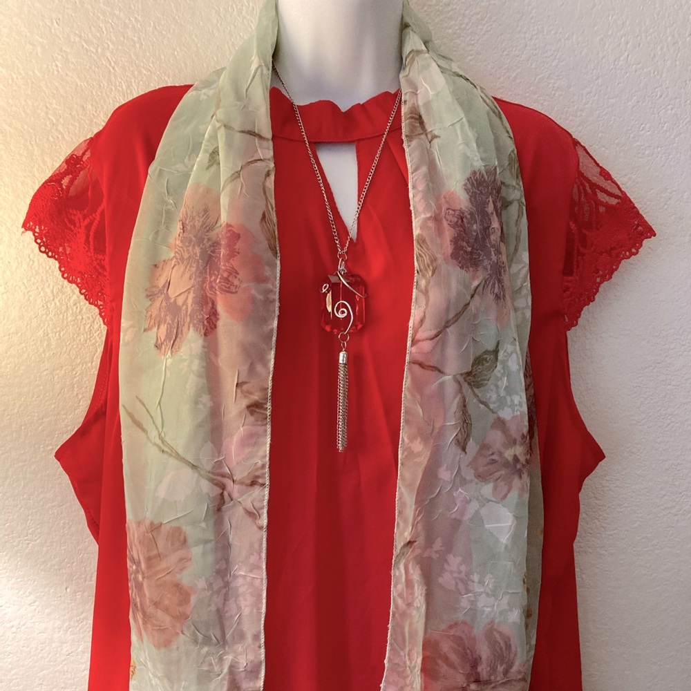 Floral print scarf